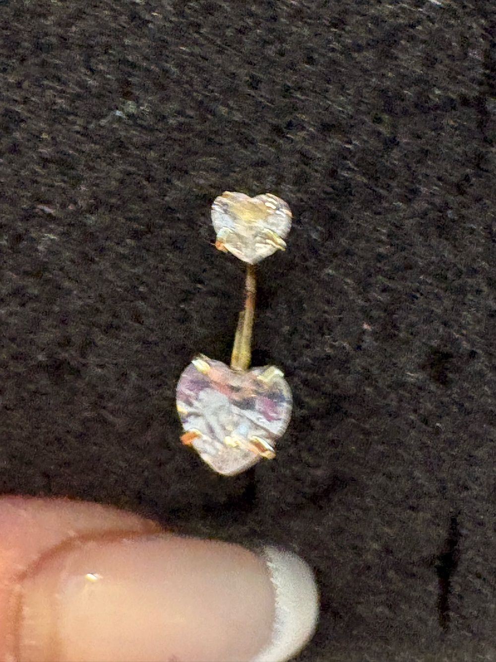 Belly Ring- Navel Belly Ring With Sparkling of Cubic Zirconia, Heart Shaped